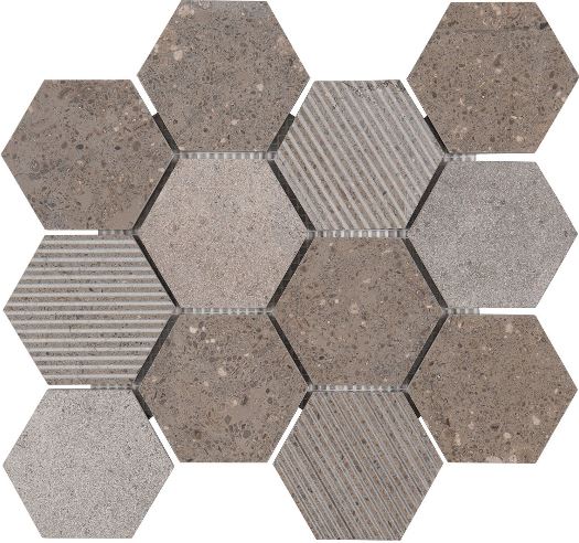 WATERJET HEXAGON CHISEL - BROWN STONE