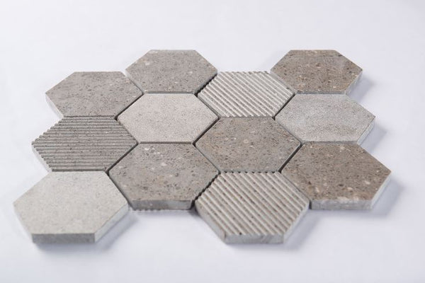 WATERJET HEXAGON CHISEL - BROWN STONE