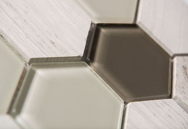 WATERJET HEXAGON - GRAY STONE